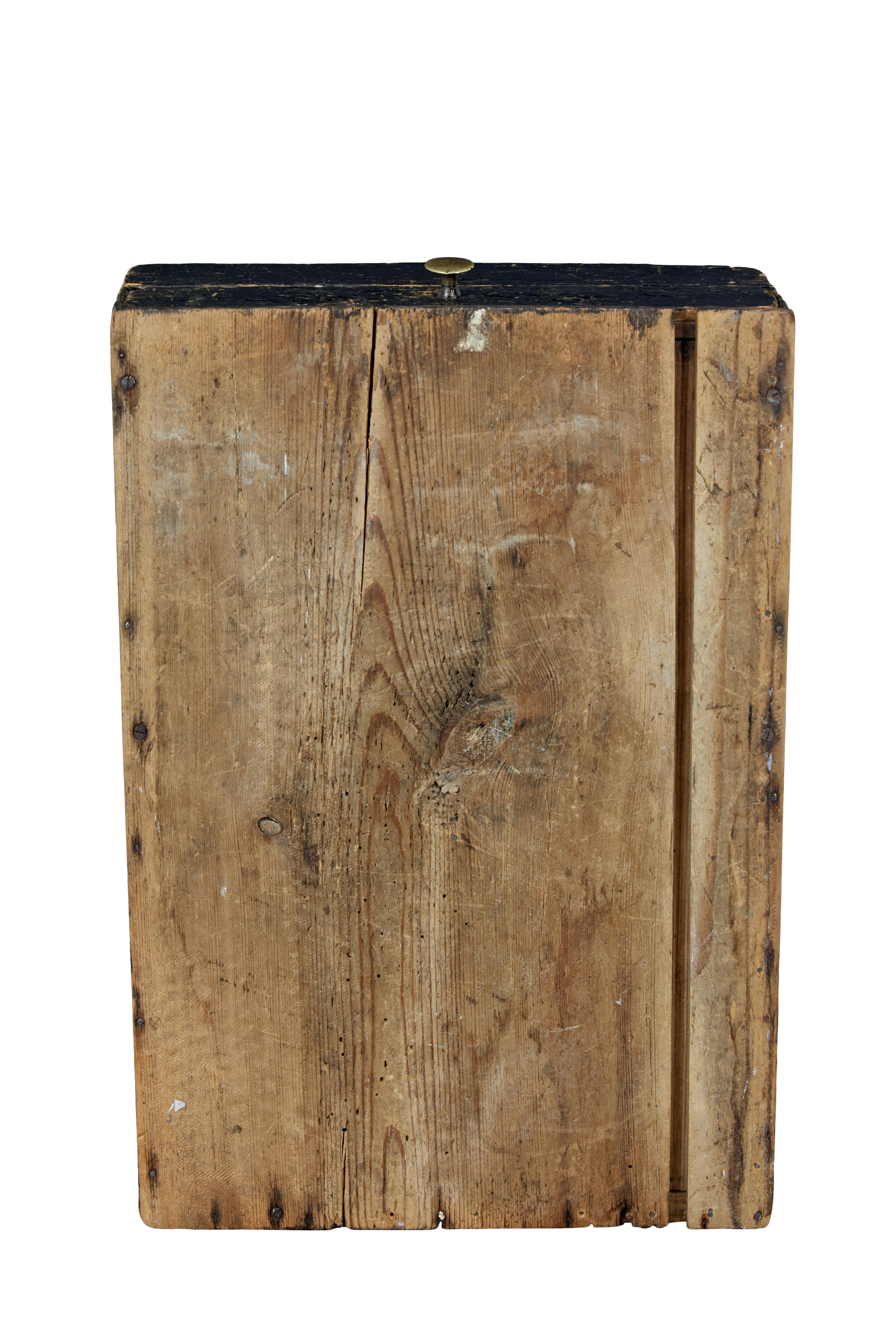 19th Century 19th century Scandinavian rustic pine cutlery box For Sale