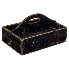 Antique 19th century Scandinavian rustic pine cutlery box
