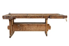 19th century Scandinavian trestle pine workbench