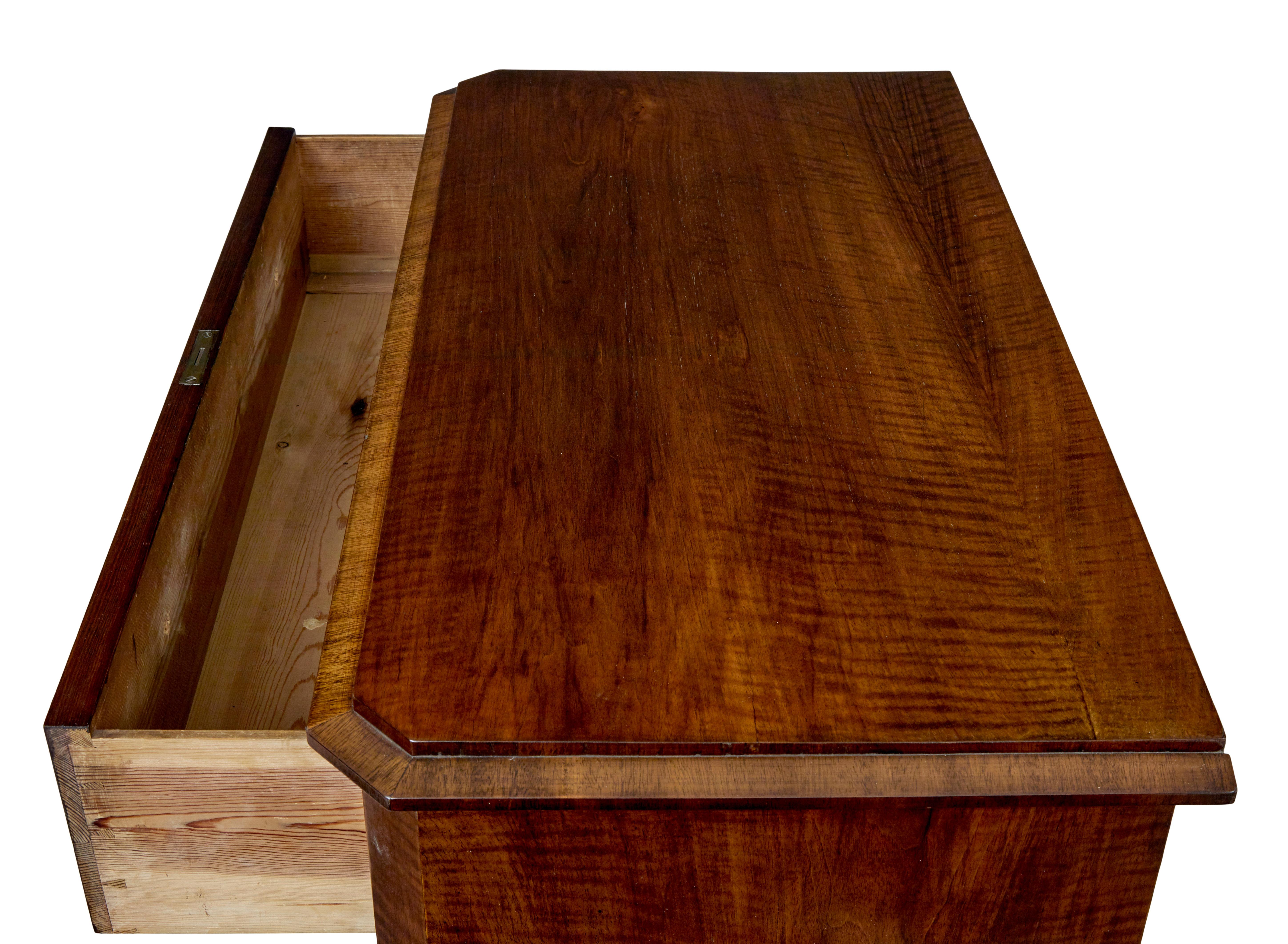 19th century Scandinavian walnut chest of drawers For Sale 2