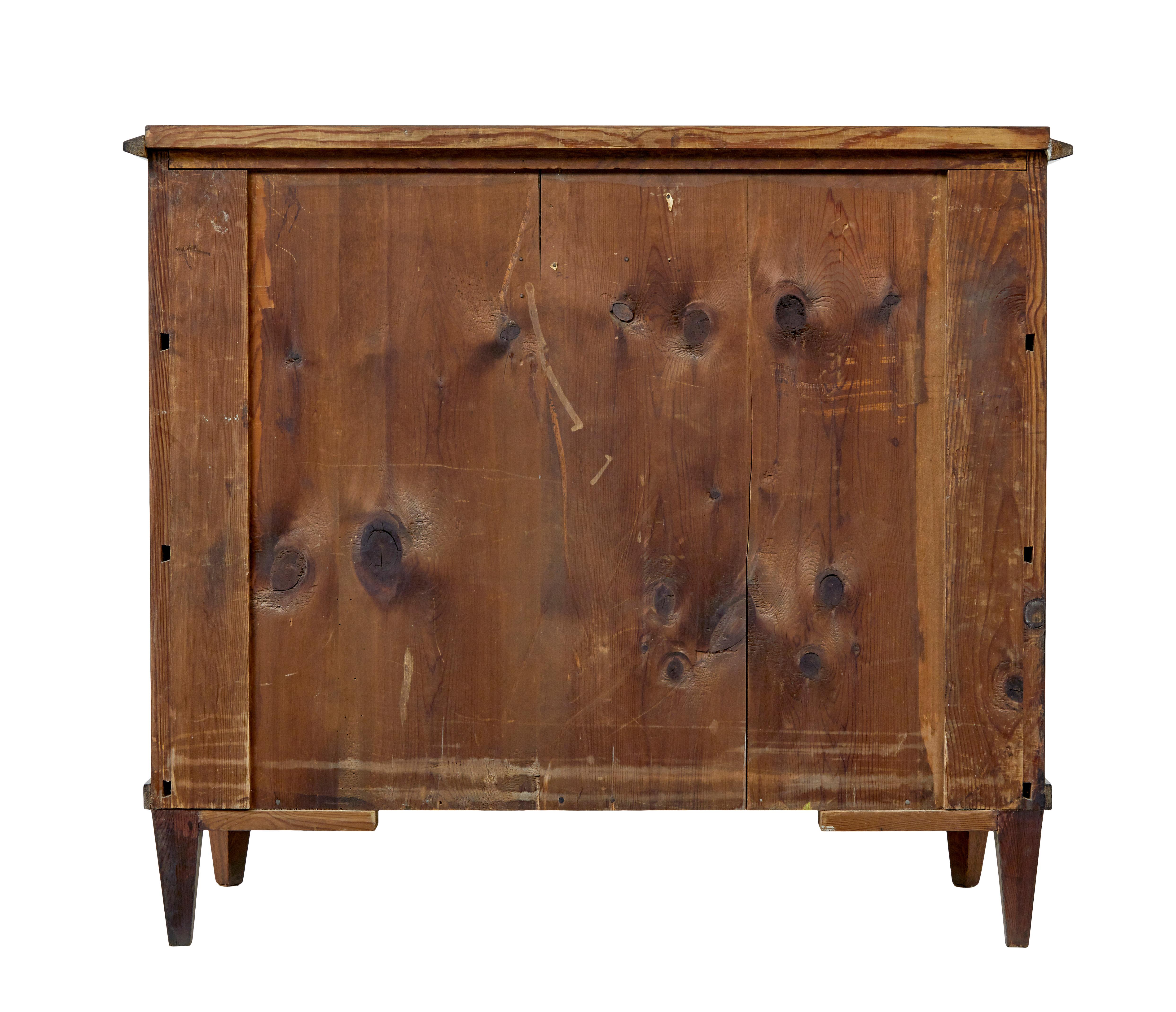 Hand-Carved 19th century Scandinavian walnut chest of drawers For Sale