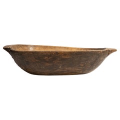 19th Century Scandinavian Wood Dough Bowl with Warm Brown Finish