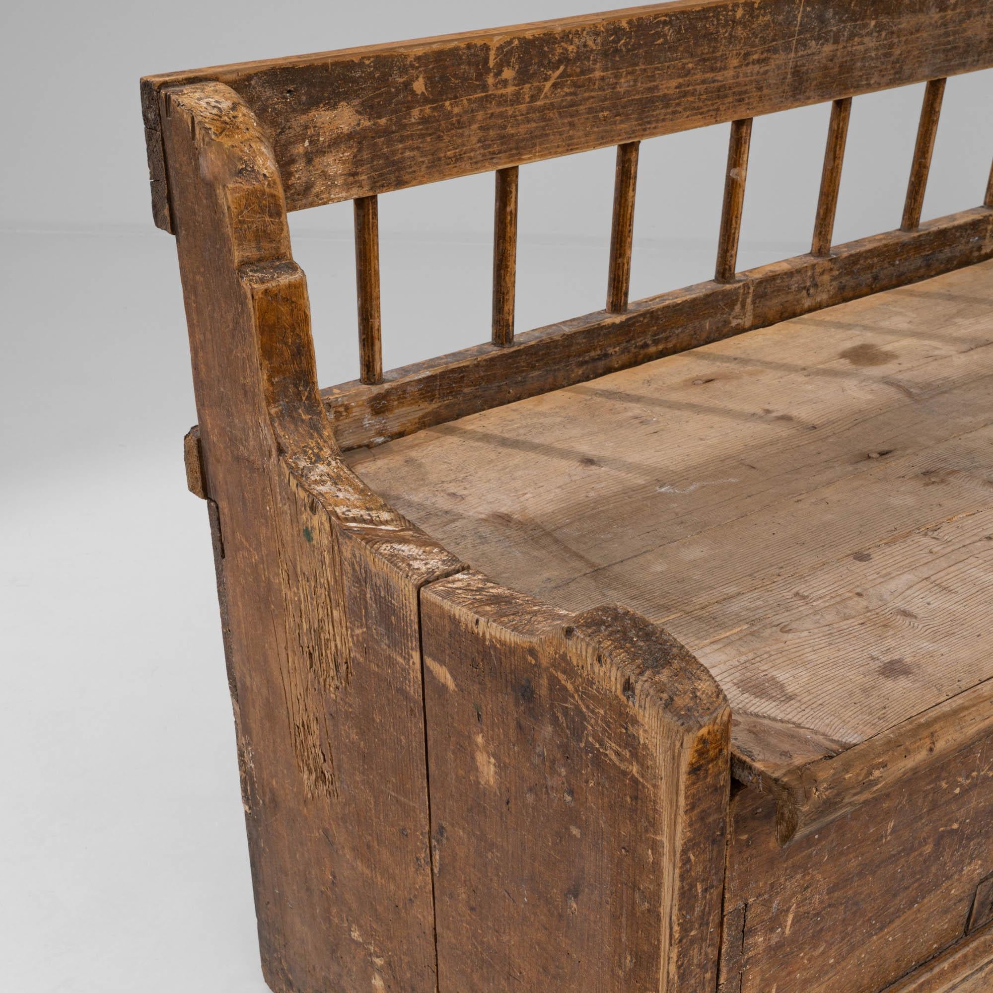 19th Century Scandinavian Wooden Bench 6