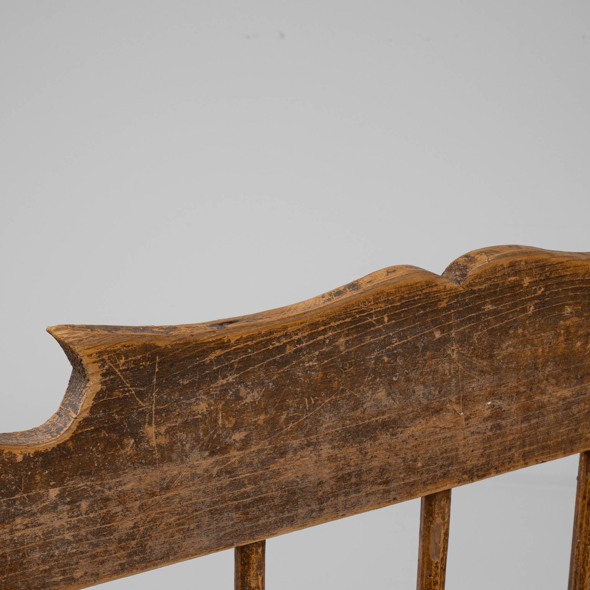 19th Century Scandinavian Wooden Bench 7