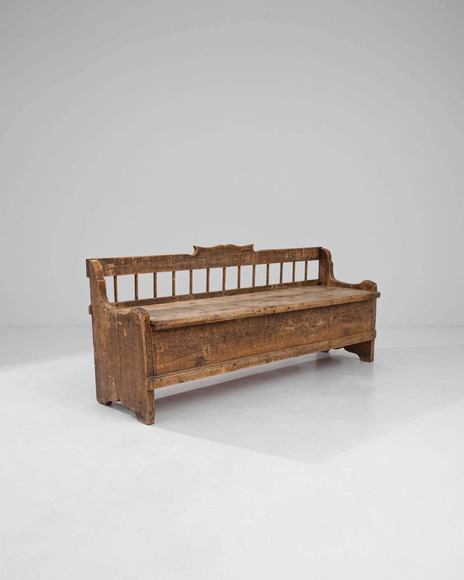 19th Century Scandinavian Wooden Bench 1