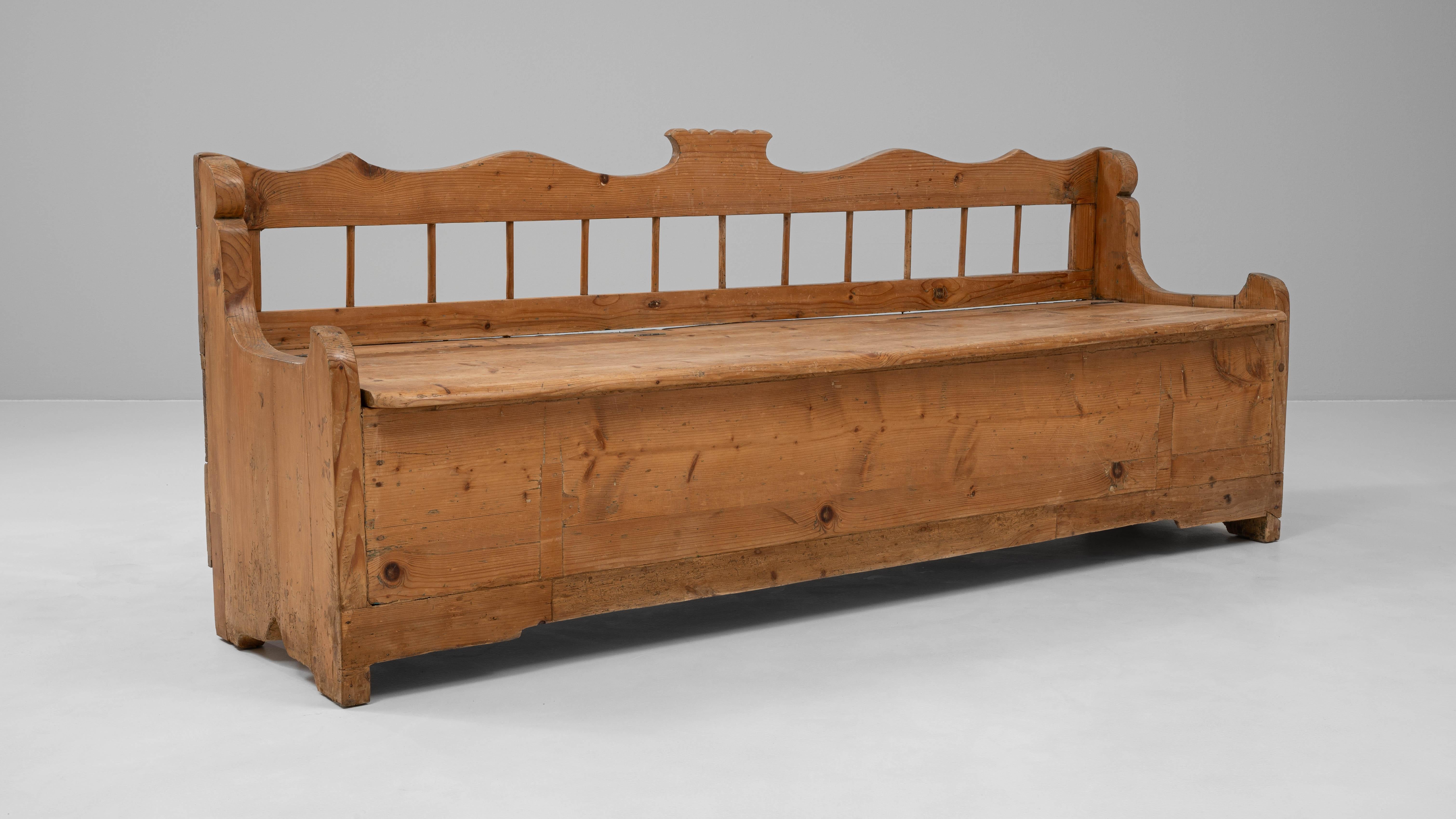Banco de almacenaje de madera escandinavo del siglo XIX 6