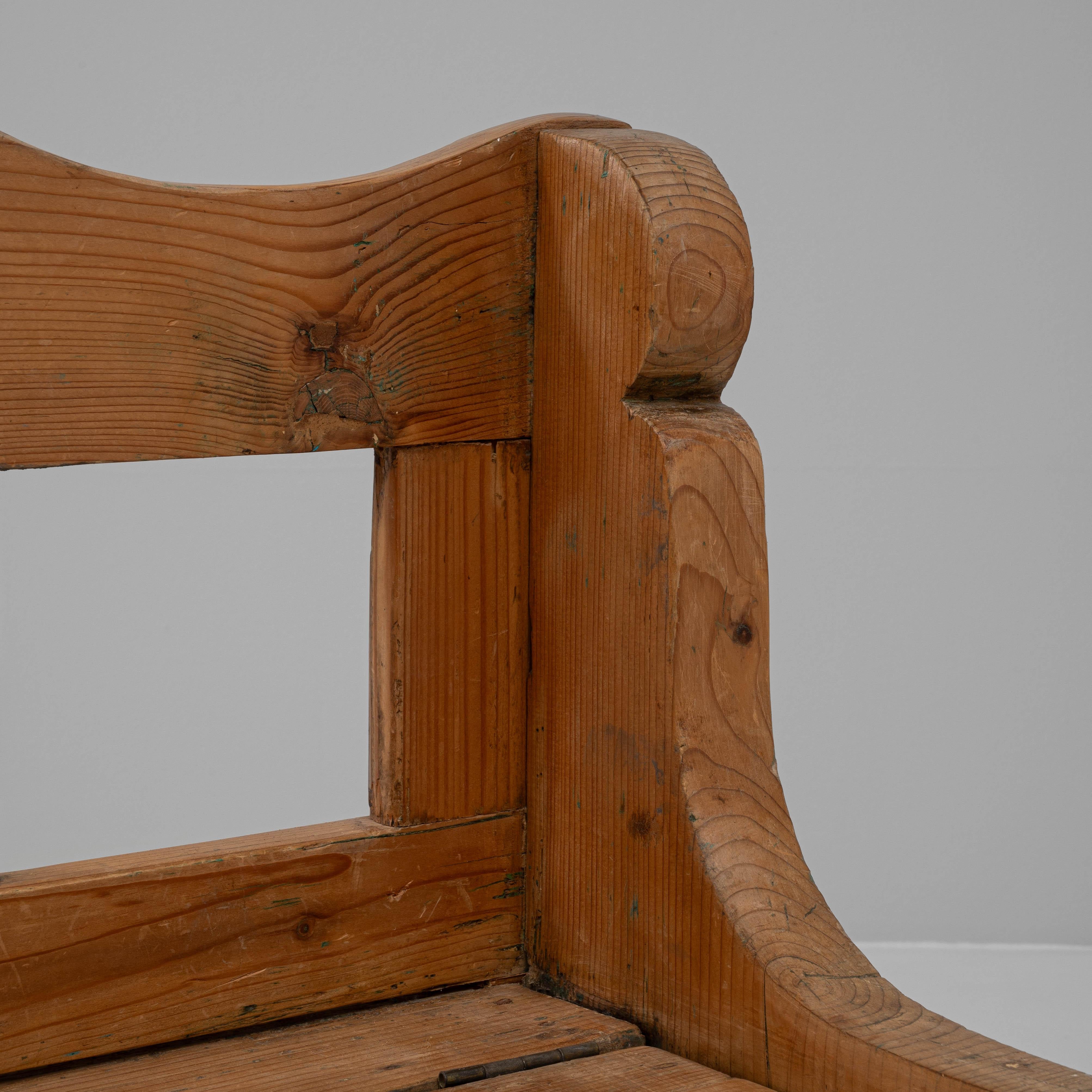 Banco de almacenaje de madera escandinavo del siglo XIX 7