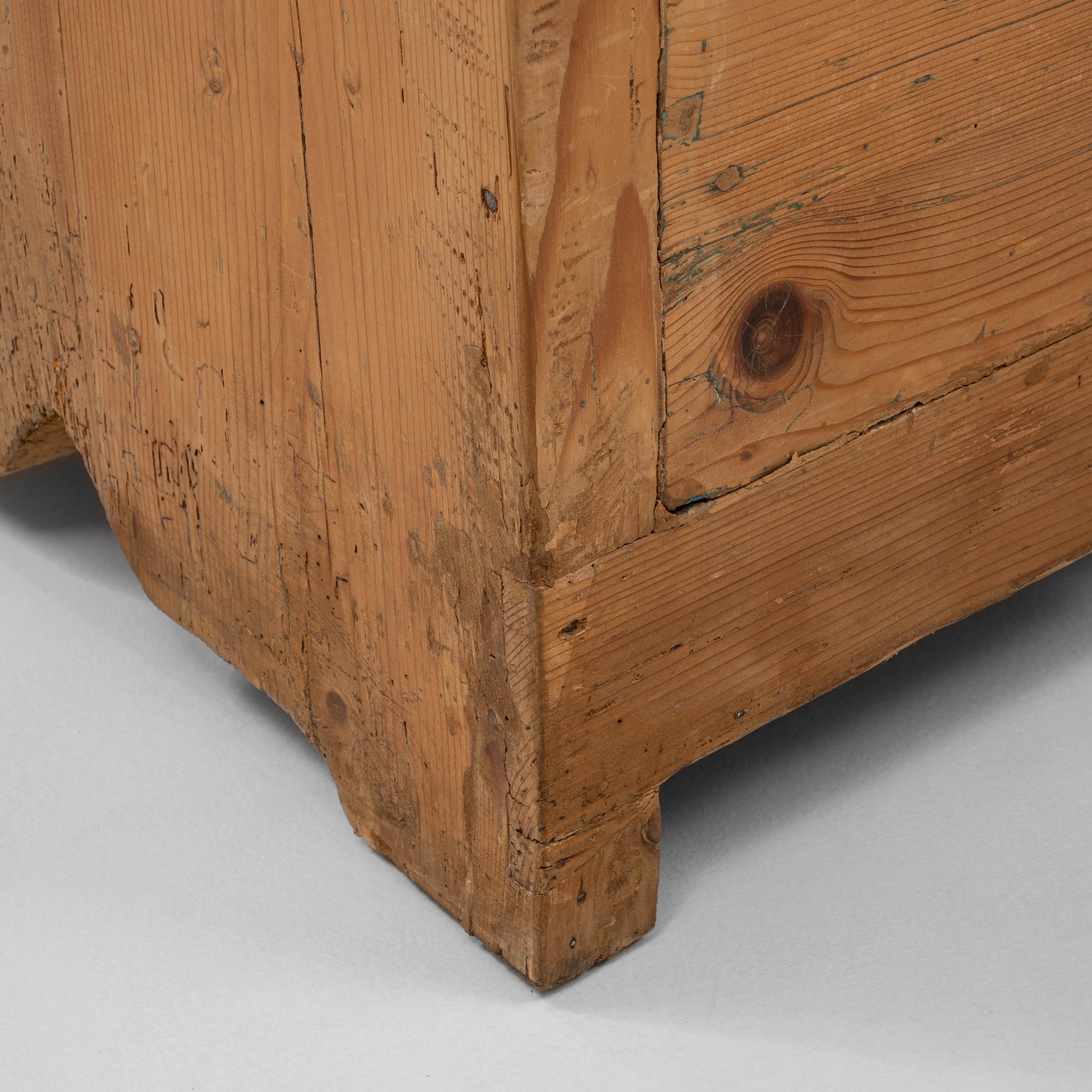 Banco de almacenaje de madera escandinavo del siglo XIX 10