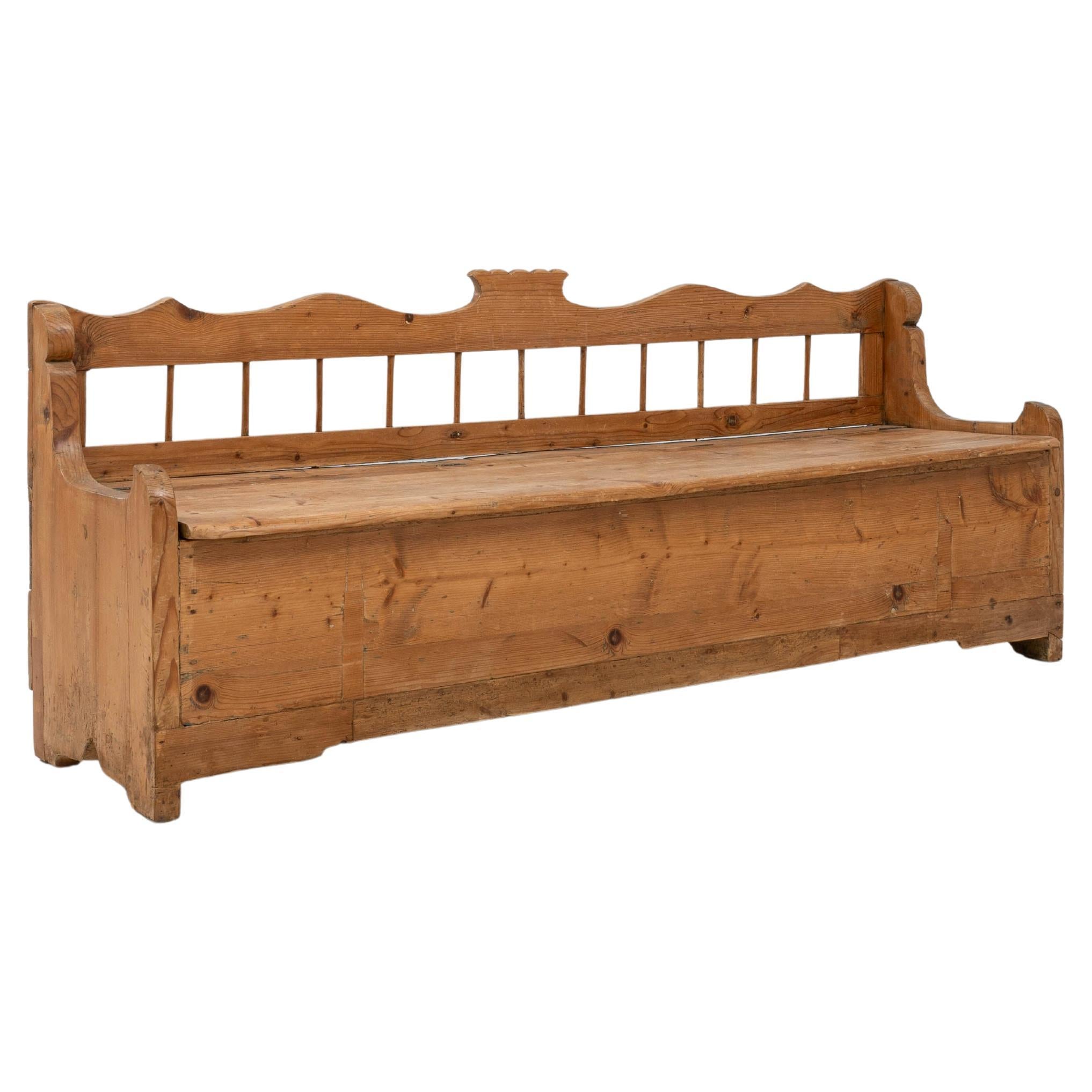19th Century Scandinavian Wooden Storage Bench
