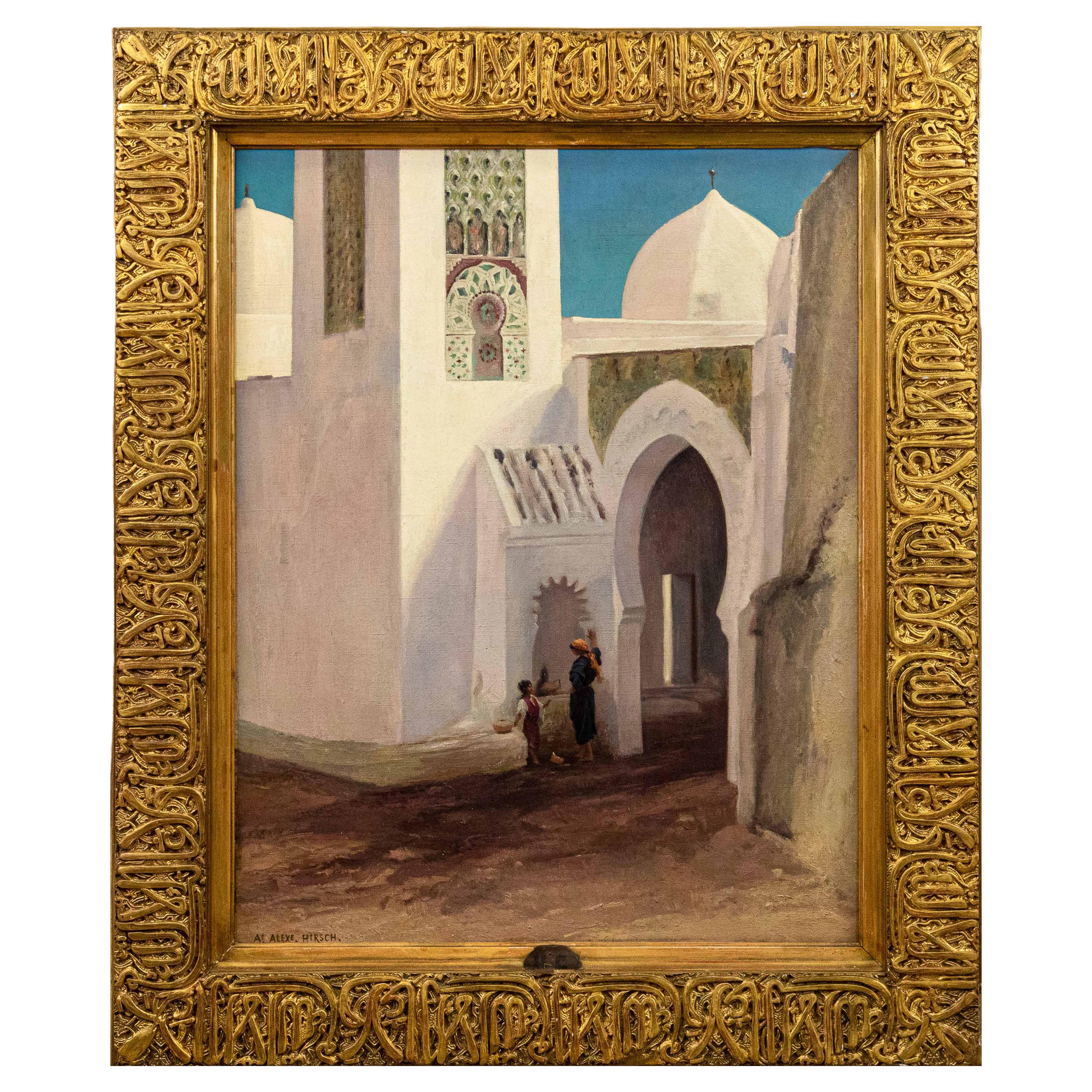19th Century Scene in the Arab Town Painting Auguste-Alexandre Hirsch Canvas