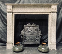 19th Century Scottish Baronial Style Carved Granite Fireplace Surround