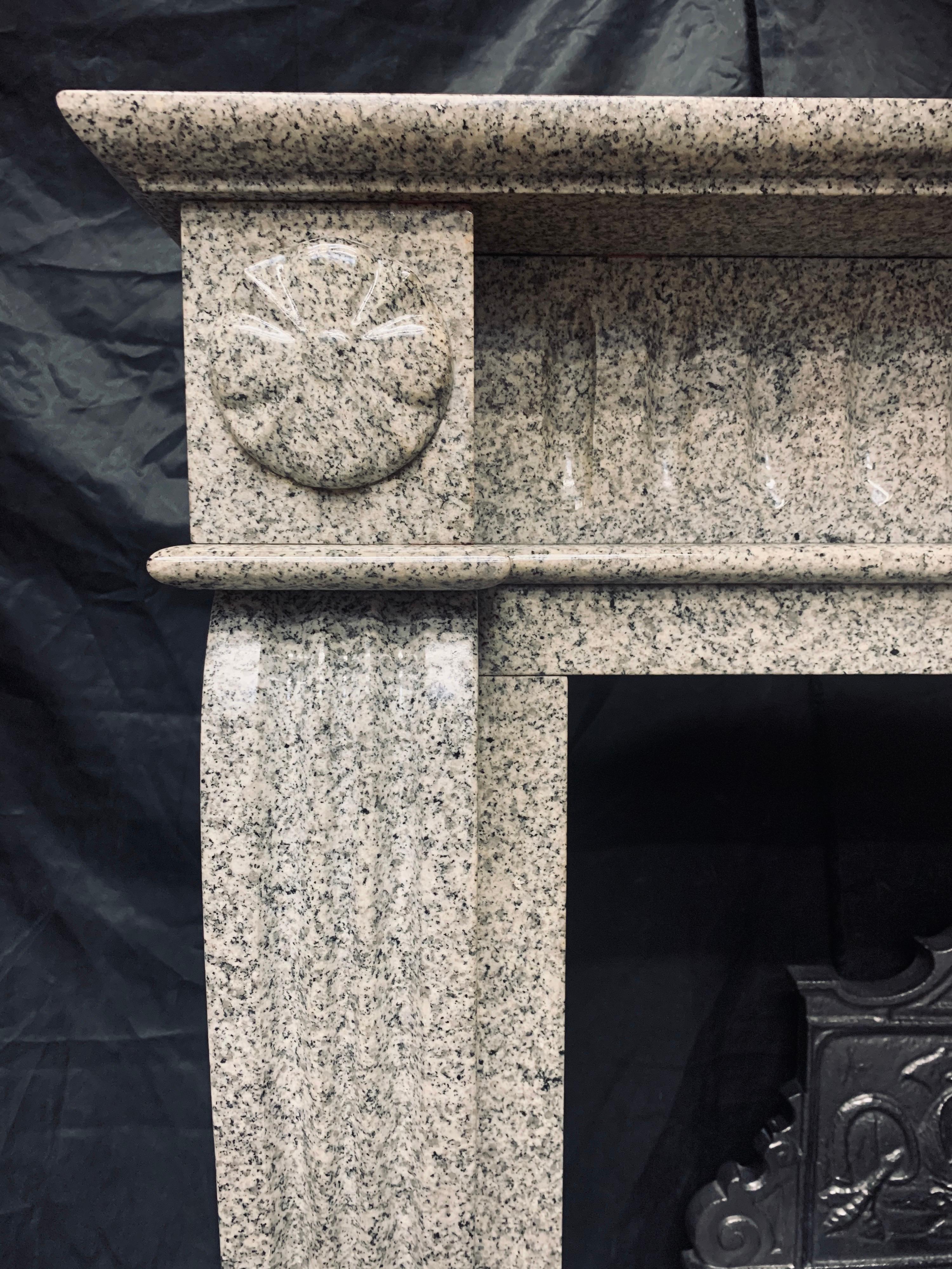 Early 20th Century 19th Century Scottish Baronial Style Carved Granite Fireplace Surround