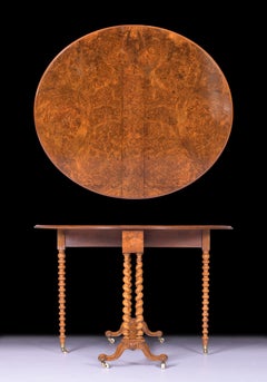 19th Century Scottish Burr Walnut Sutherland Table by John Taylor of Edinburgh