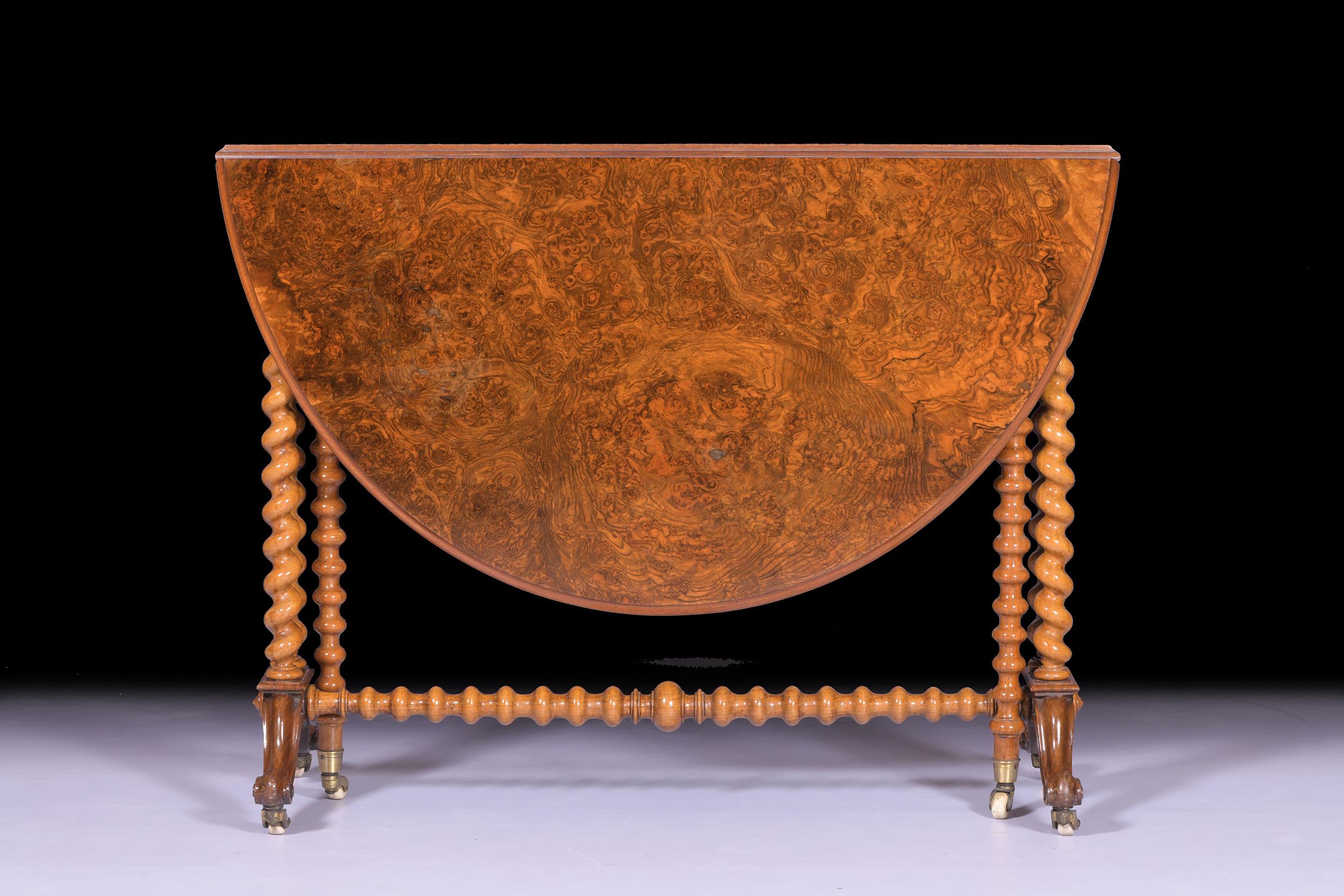 Schottischer Sutherland-Tisch aus Wurzelnussholz von John Taylor aus Edinburgh aus dem 19. Jahrhundert (Viktorianisch) im Angebot