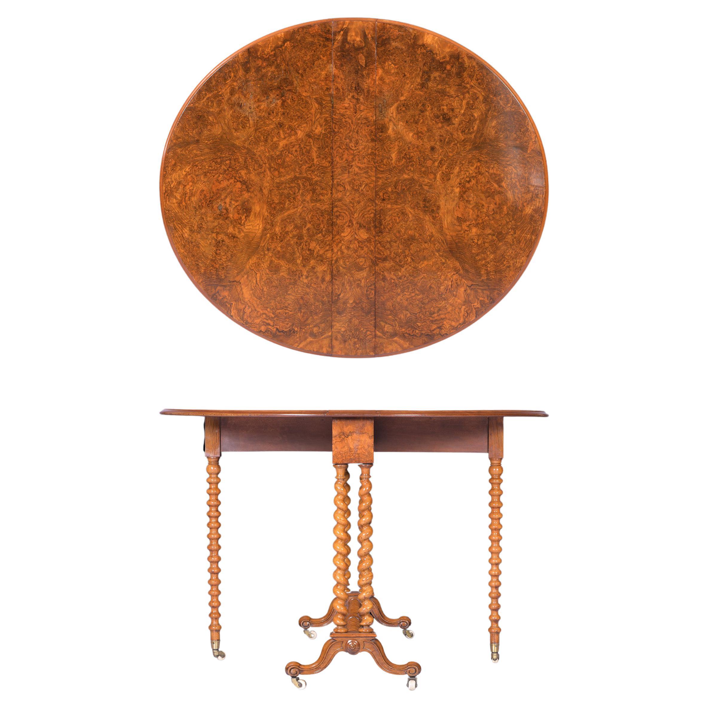 Schottischer Sutherland-Tisch aus Wurzelnussholz von John Taylor aus Edinburgh aus dem 19. Jahrhundert