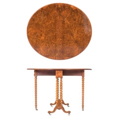 Used 19th Century Scottish Burr Walnut Sutherland Table by John Taylor of Edinburgh