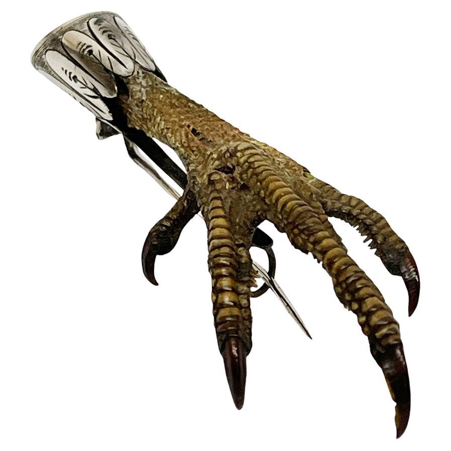 19th Century Scottish capercaillie foot brooch For Sale