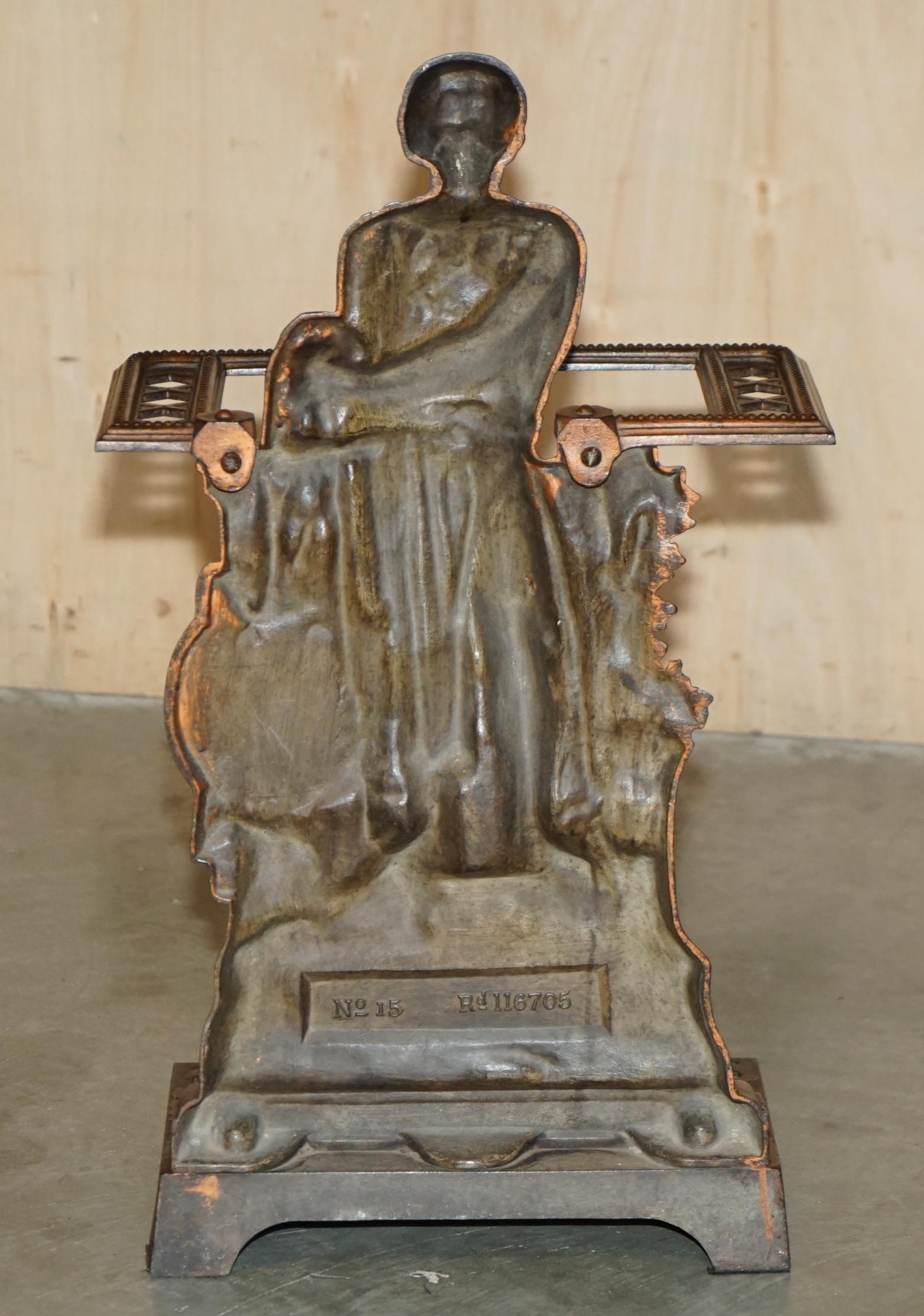 paragüero escocés de hierro fundido del siglo xix de grahamston de wiliam wallace en venta 4