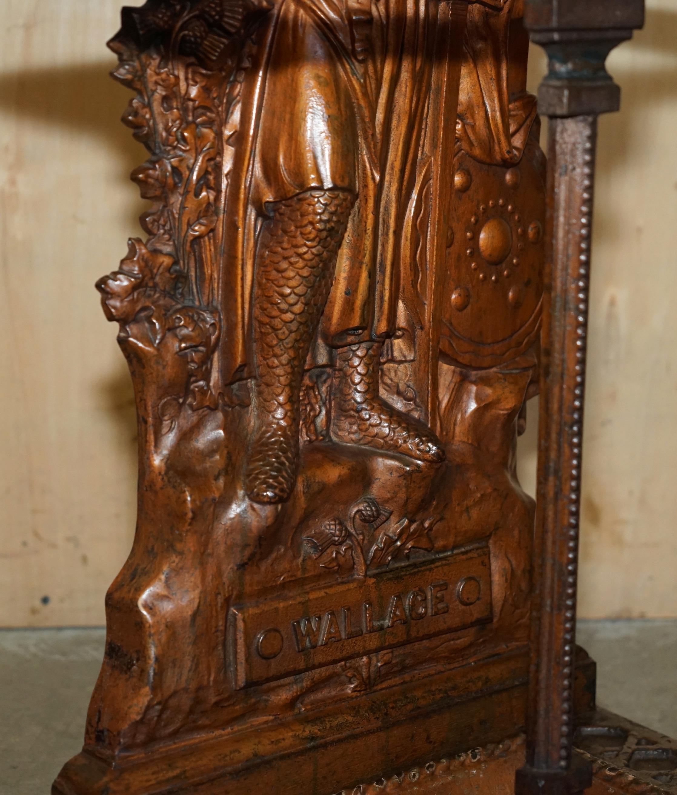 paragüero escocés de hierro fundido del siglo xix de grahamston de wiliam wallace en venta 1