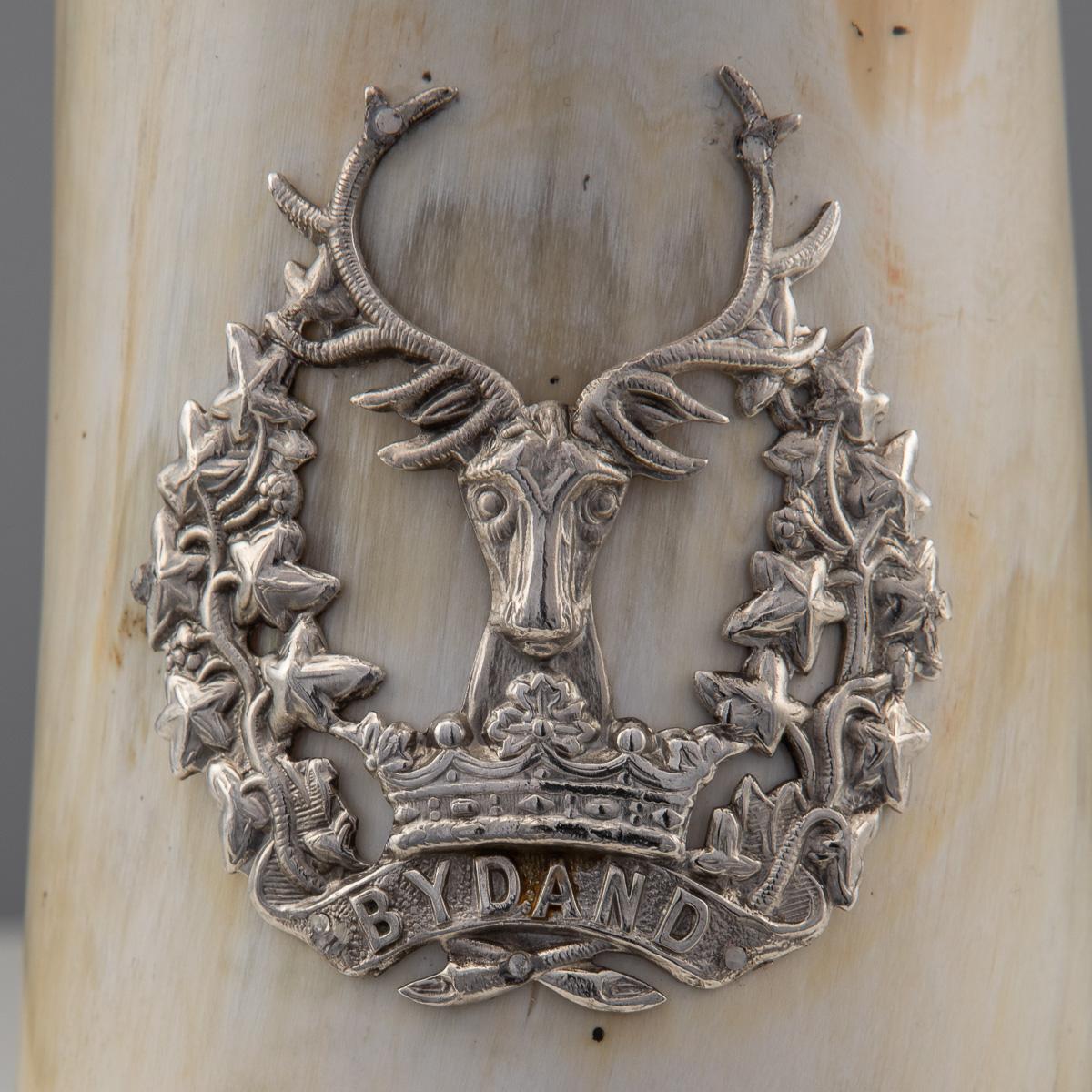 19th Century Scottish Clan Gordon Silver Plated & Horn Claret Jug, c.1890 11