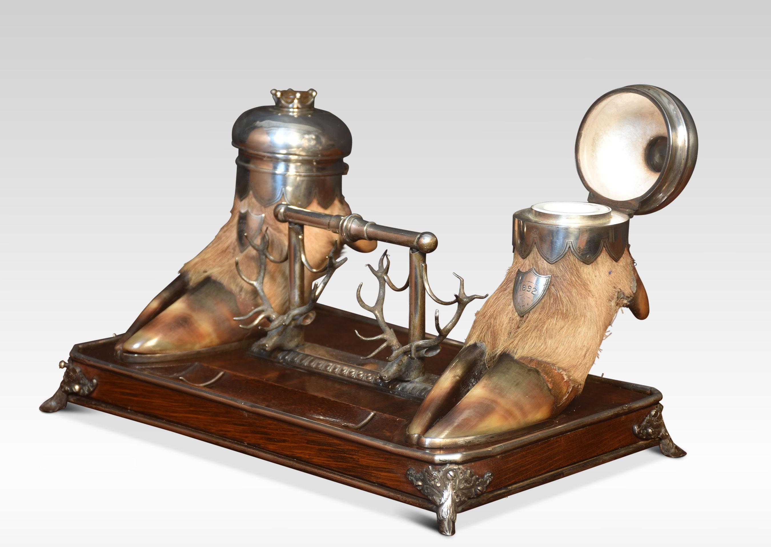 British 19th Century Scottish Double Inkwell For Sale