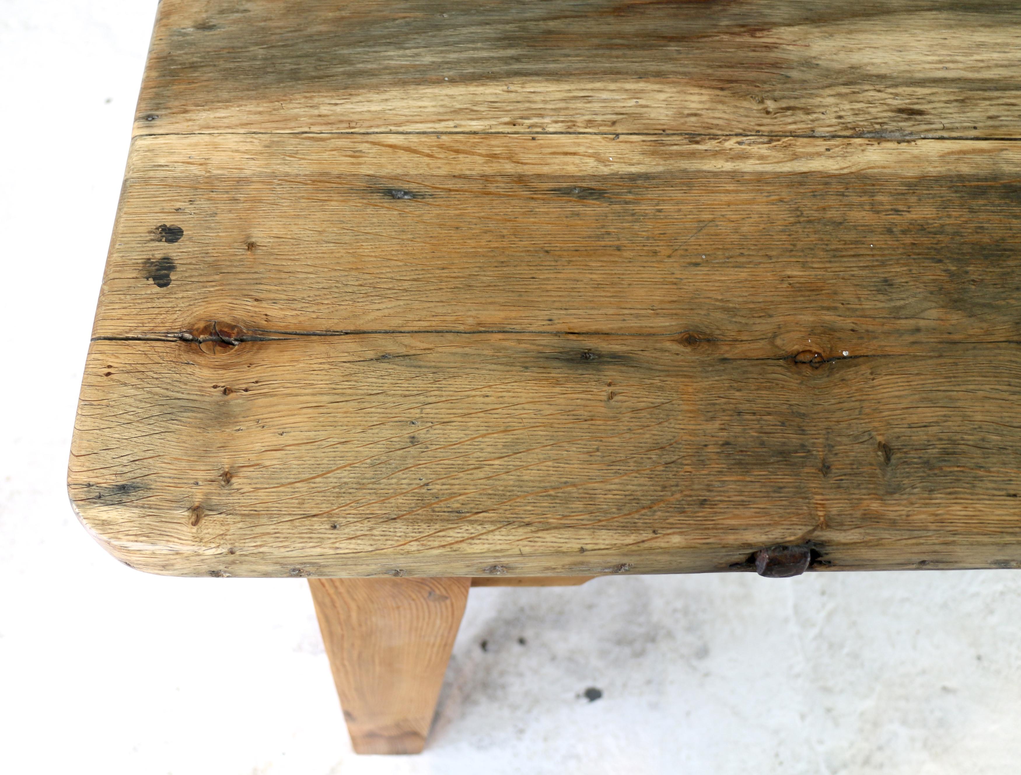 19th Century Scottish Estate Large Oak and Pitch Pine Kitchen Preparation Table 9