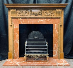 19th Century Scottish Georgian Manner Carved Pine Fireplace Surround