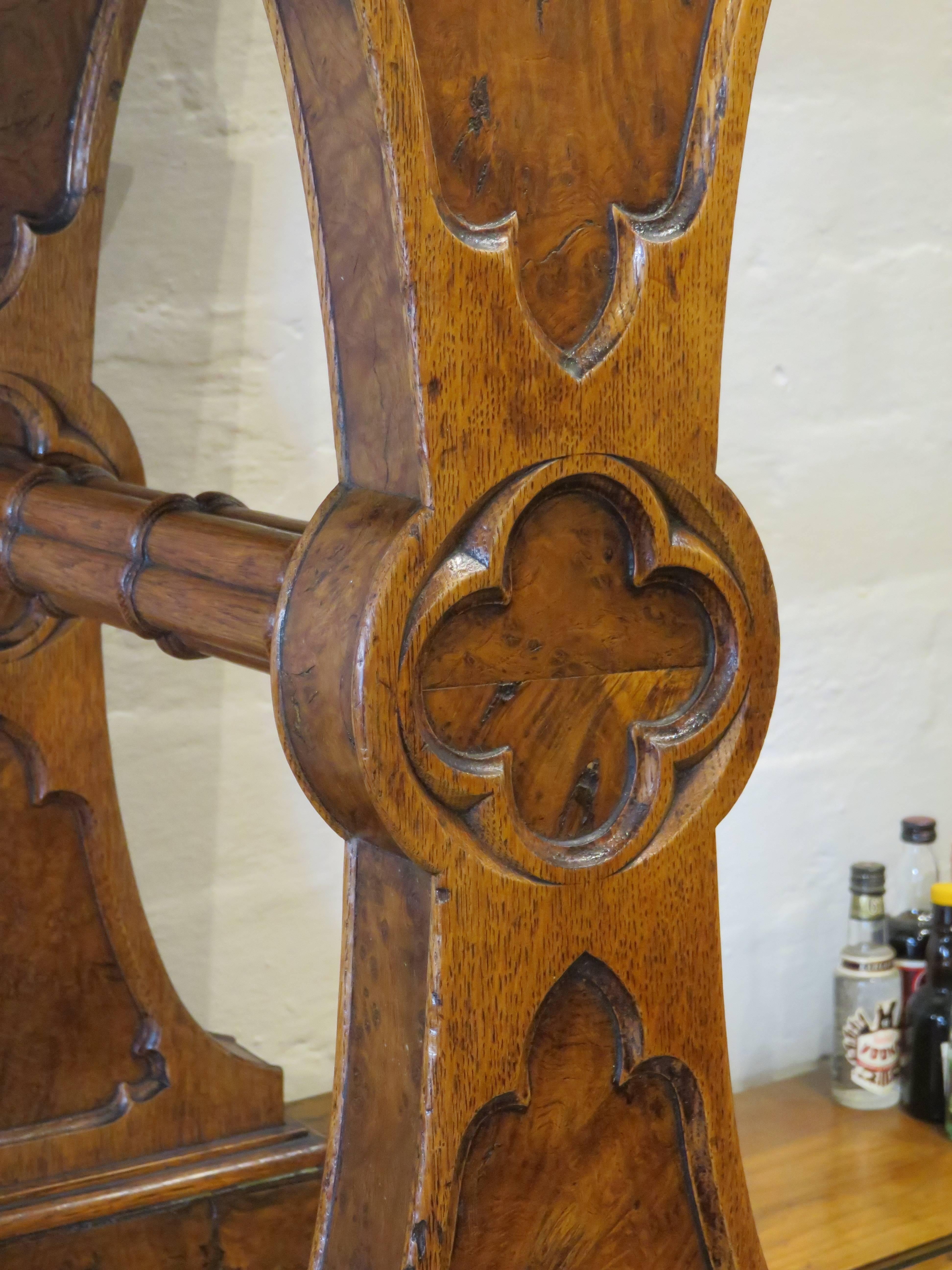 19th Century Scottish Gothic Revival Solid Pollard Oak Utility Box For Sale 9