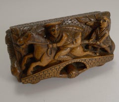 19th Century Scottish Hand-Carved Table Snuff Box, Tam O'shanter