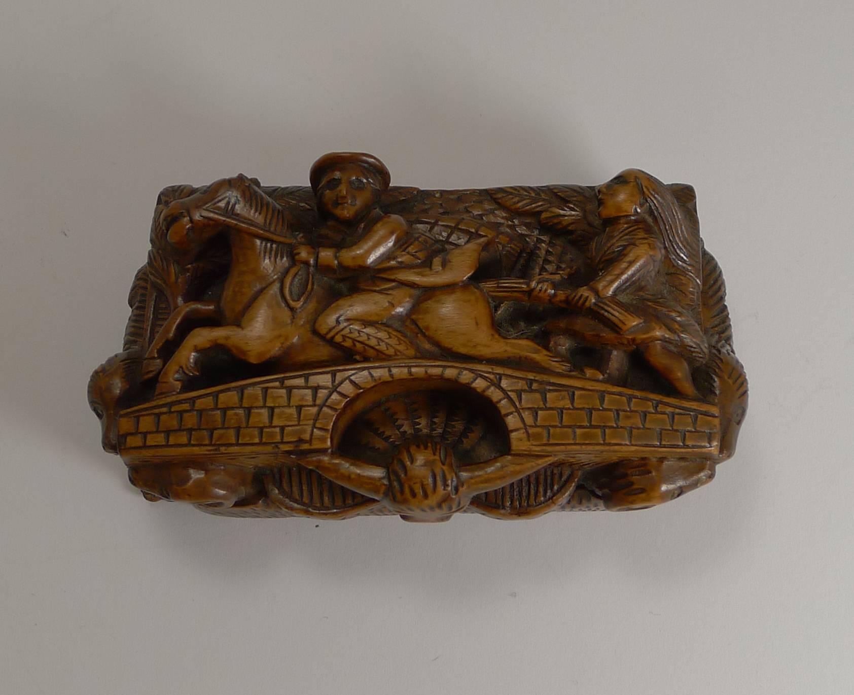 19th Century Scottish Hand-Carved Table Snuff Box, Tam O'shanter 2