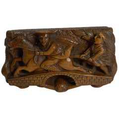 19th Century Scottish Hand-Carved Table Snuff Box, Tam O'shanter