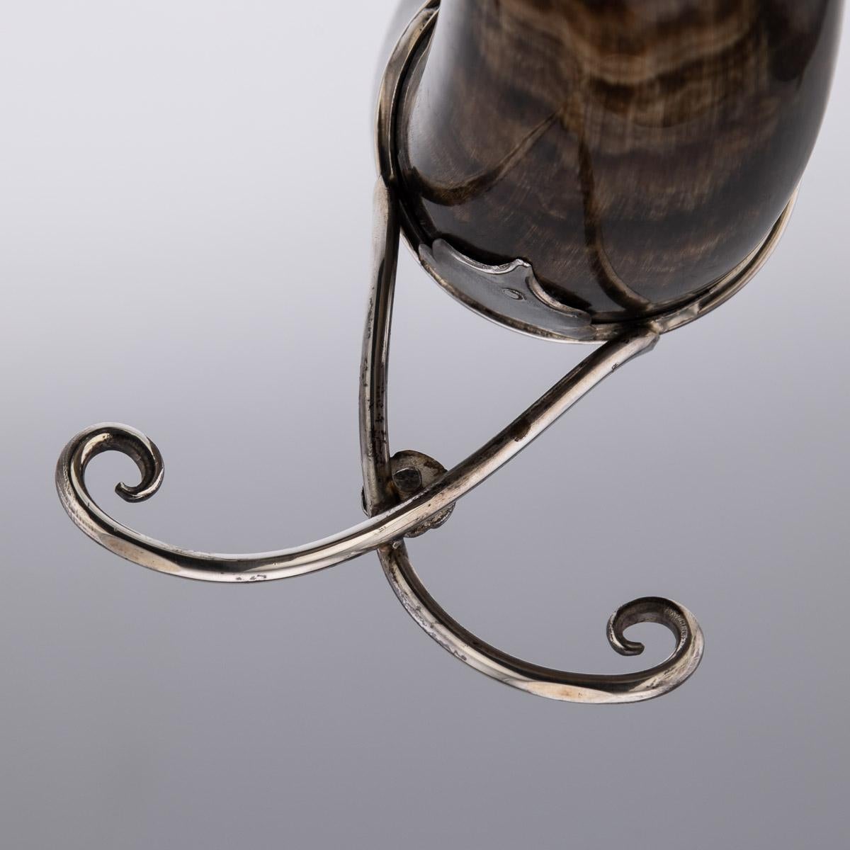 19th Century Scottish Horn, Banded Agate & Solid Silver Table Snuff Mull, c.1870 For Sale 11