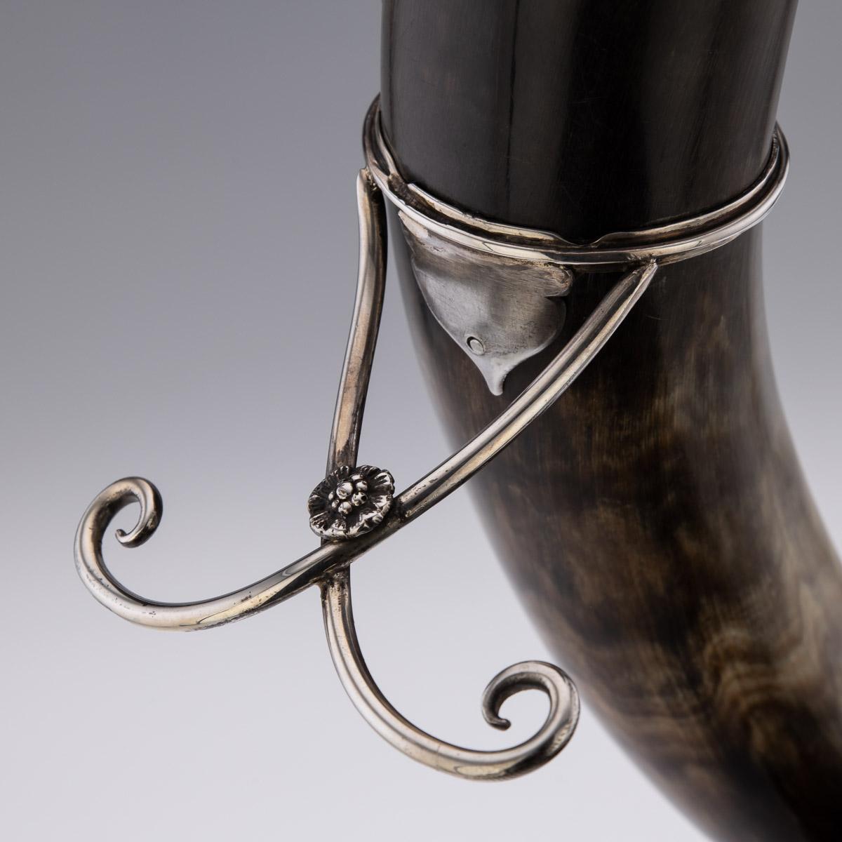 19th Century Scottish Horn, Banded Agate & Solid Silver Table Snuff Mull, c.1870 For Sale 12