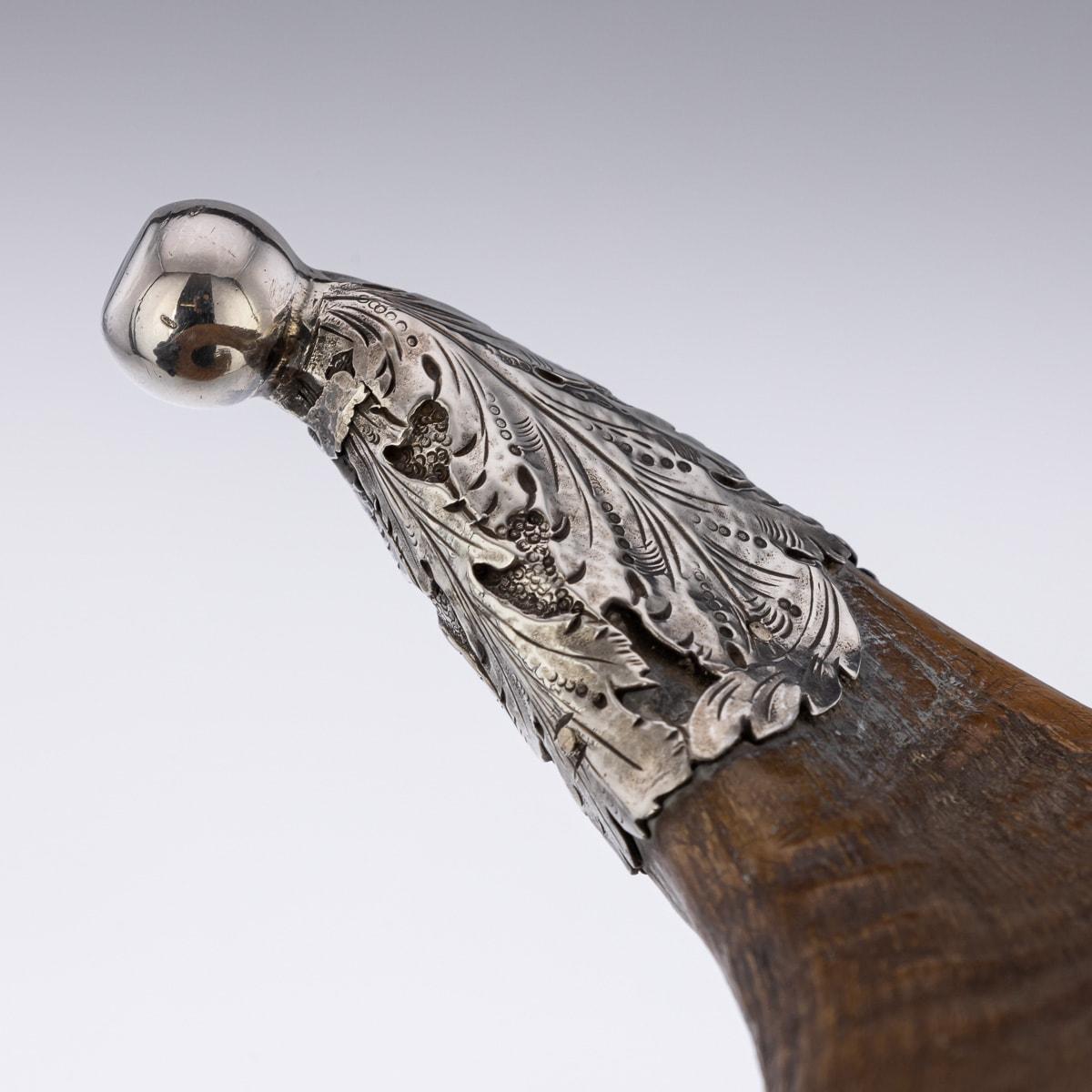 19th Century Scottish Horn, Citrine & Solid Silver Table Snuff Mull, c.1870 2