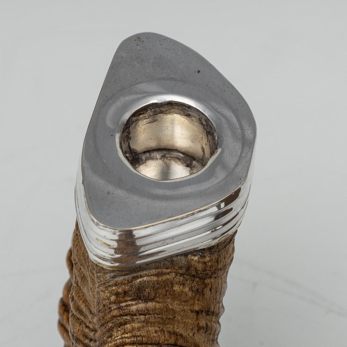 19th Century Scottish Horn, Citrine & Solid Silver Table Snuff Mull c.1880 For Sale 5