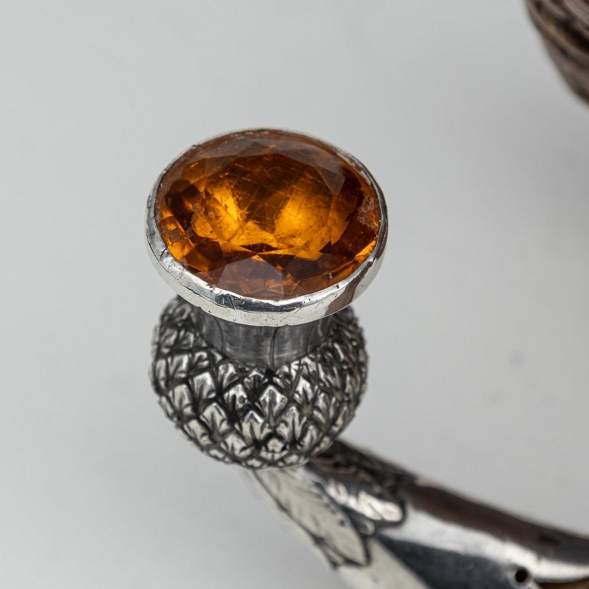 19th Century Scottish Horn, Citrine & Solid Silver Table Snuff Mull c.1880 For Sale 8