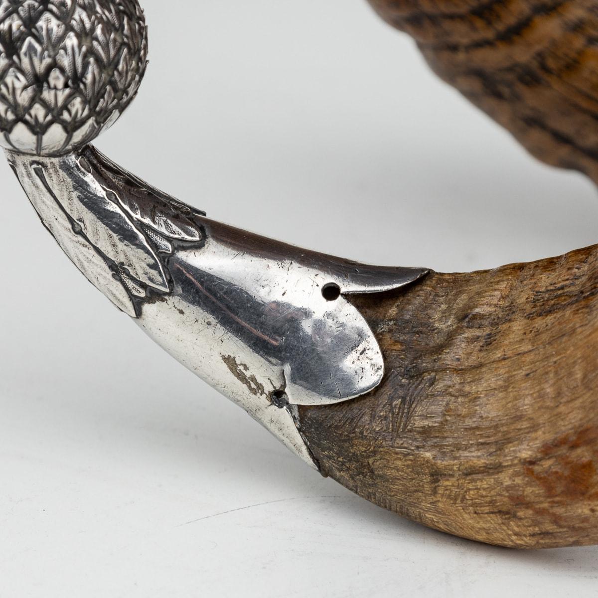 19th Century Scottish Horn, Citrine & Solid Silver Table Snuff Mull c.1880 For Sale 10