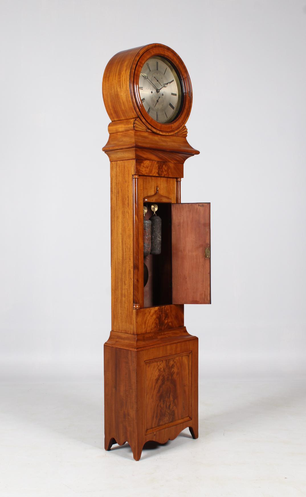 Early Victorian 19th Century Scottish Longcase Clock, Light Mahogany, Victorian circa 1835