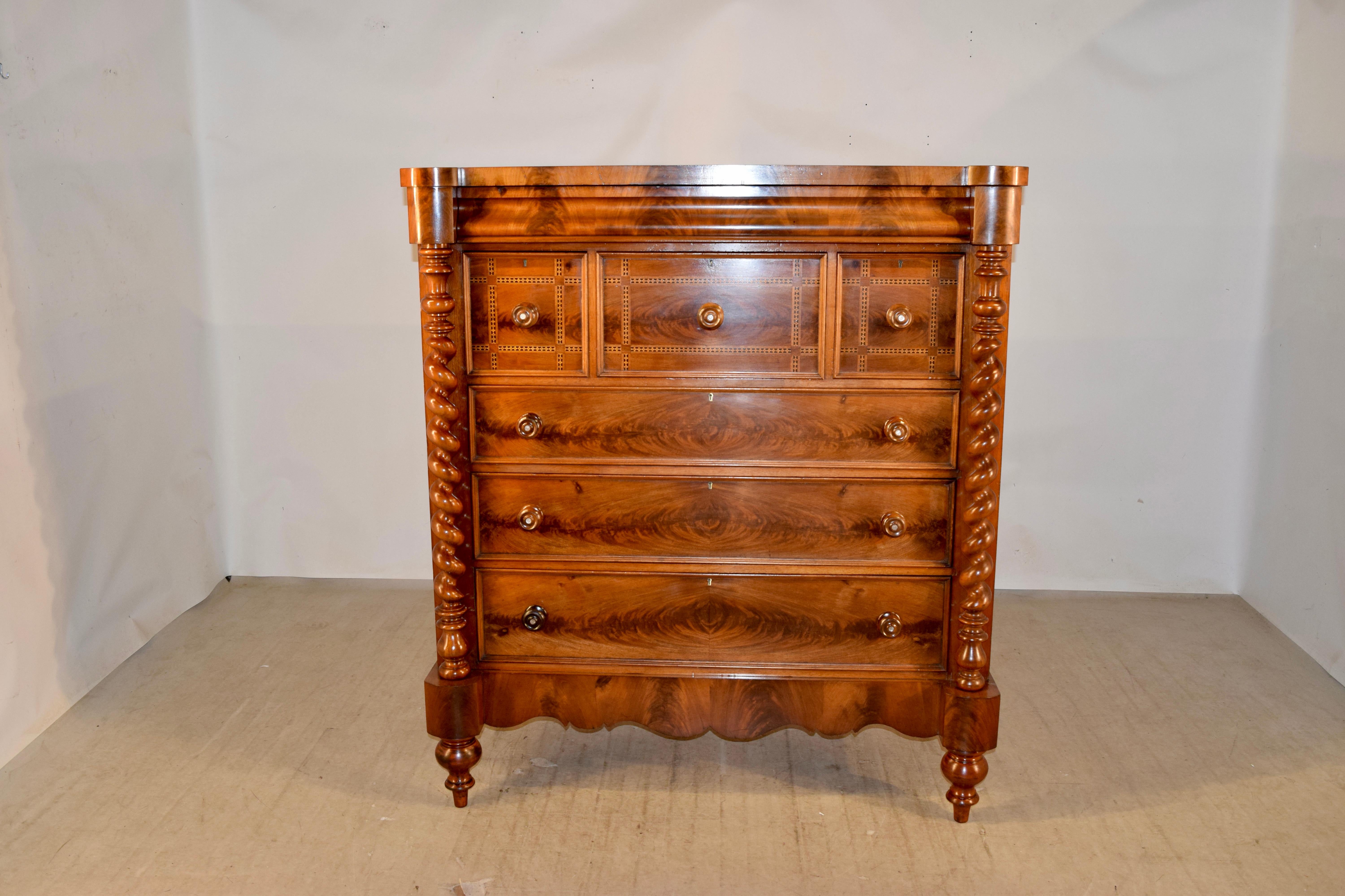 19th Century Scottish Mahogany Chest of Drawers In Good Condition In High Point, NC