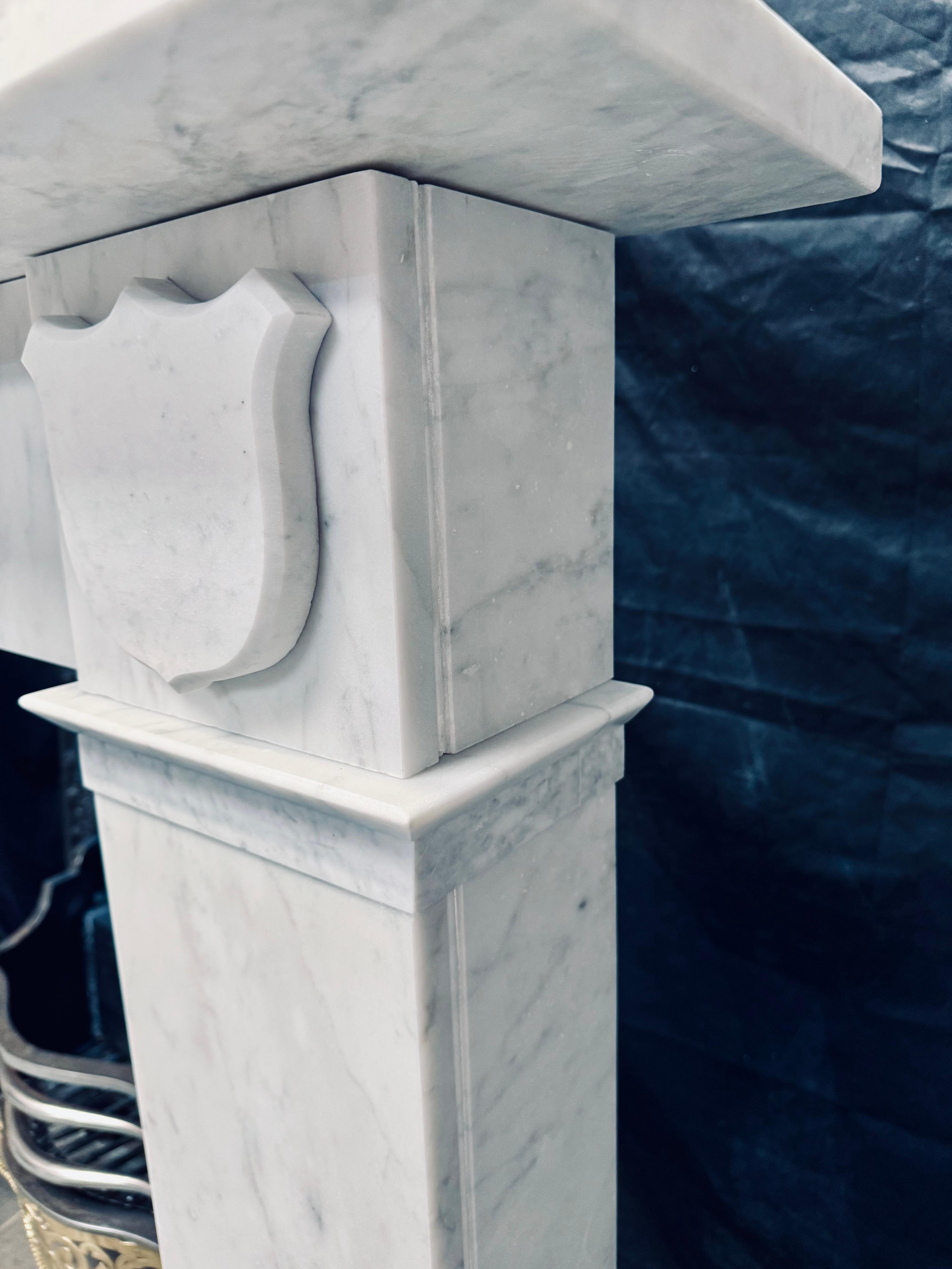 19th Century Scottish Mid Victorian Marble Fireplace Surround. For Sale 6