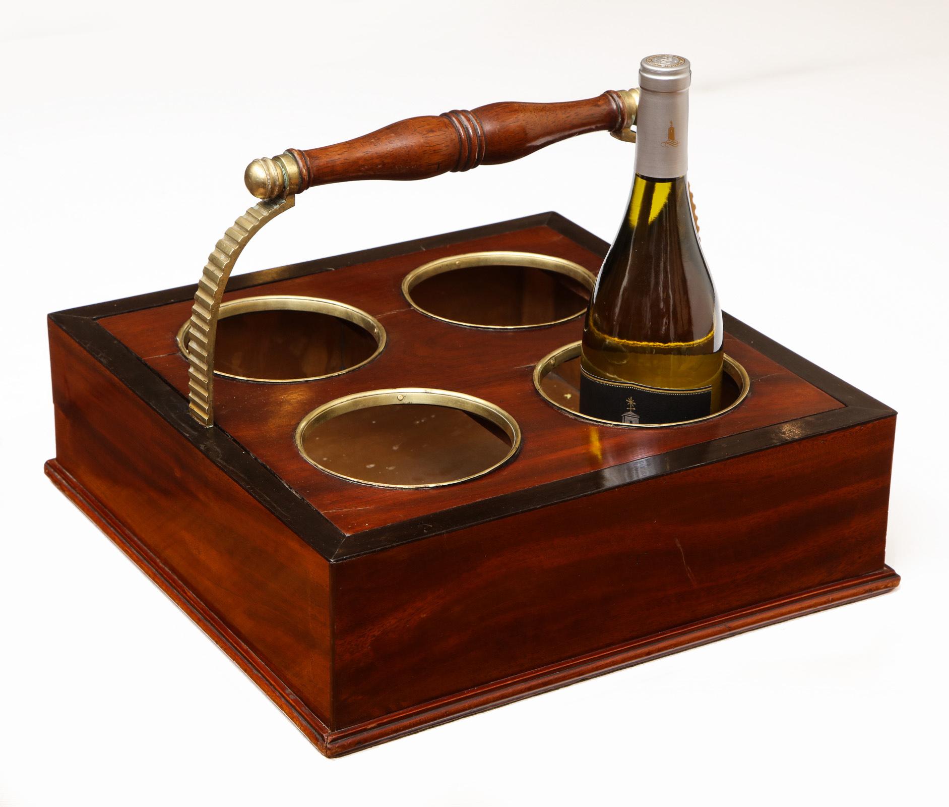 19th Century Scottish Portable Wine Cooler, with Copper Liner, in Mahogany For Sale 1