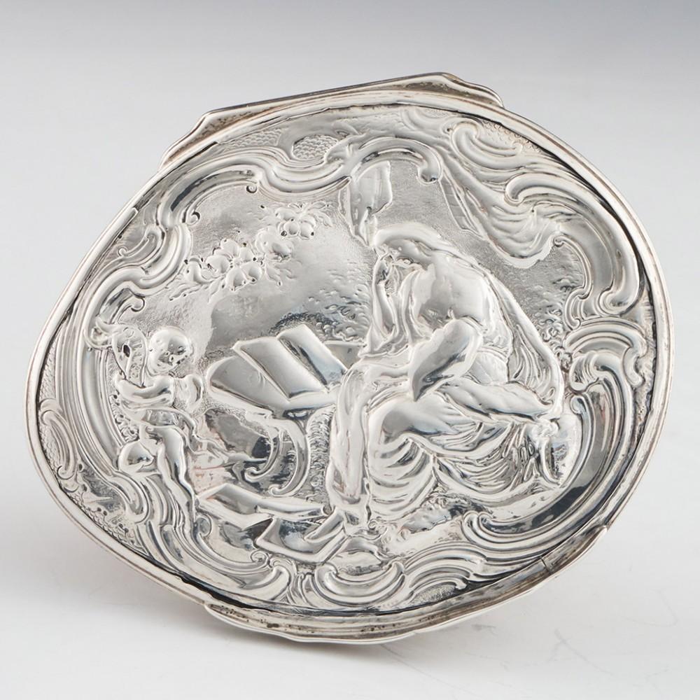 Regency 19th Century Scottish Silver Mounted Cowrie Shell Snuff Box For Sale