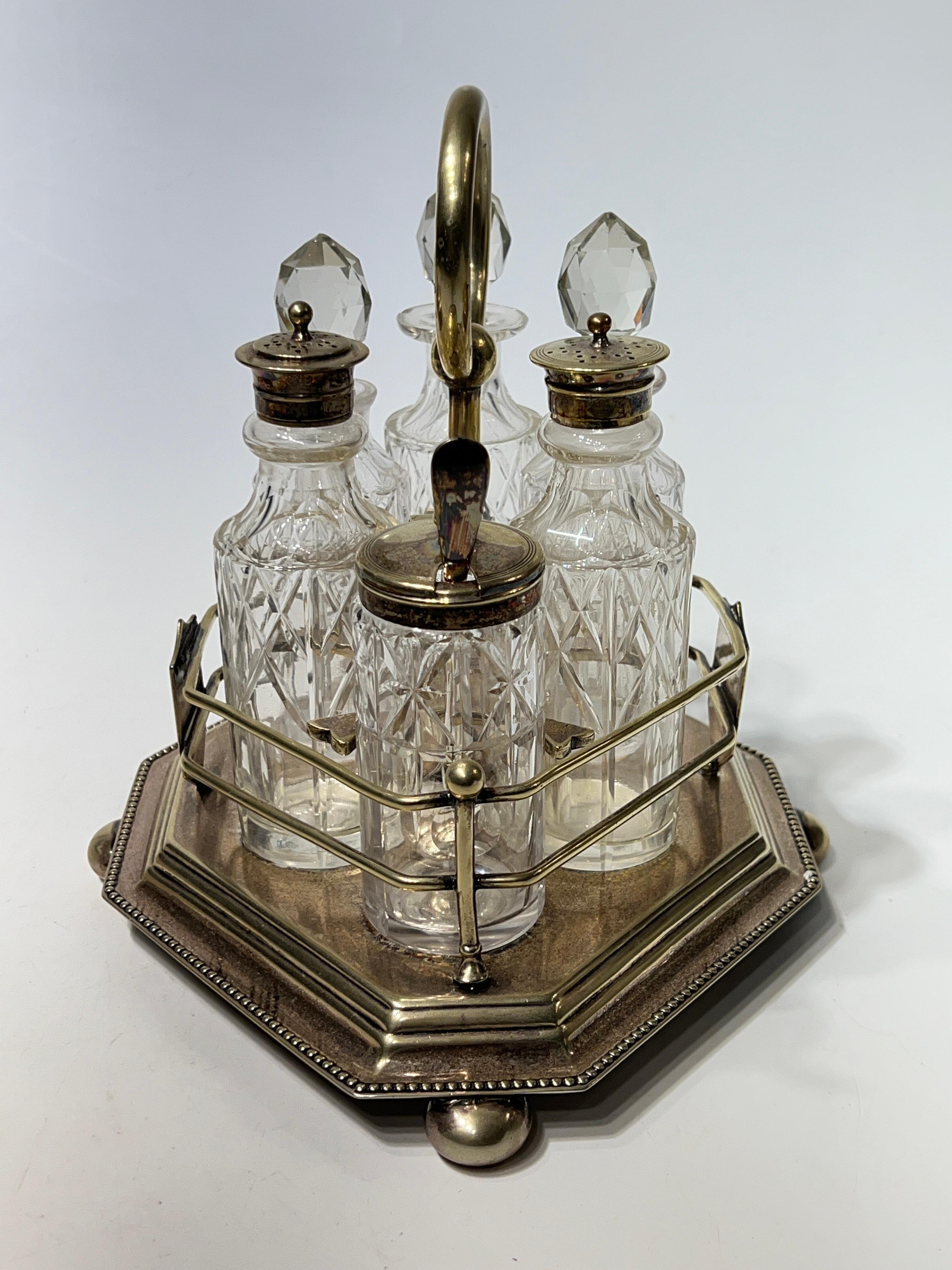 Late Victorian 19th Century Scottish Silver Plate and Cut Glass Tantalus