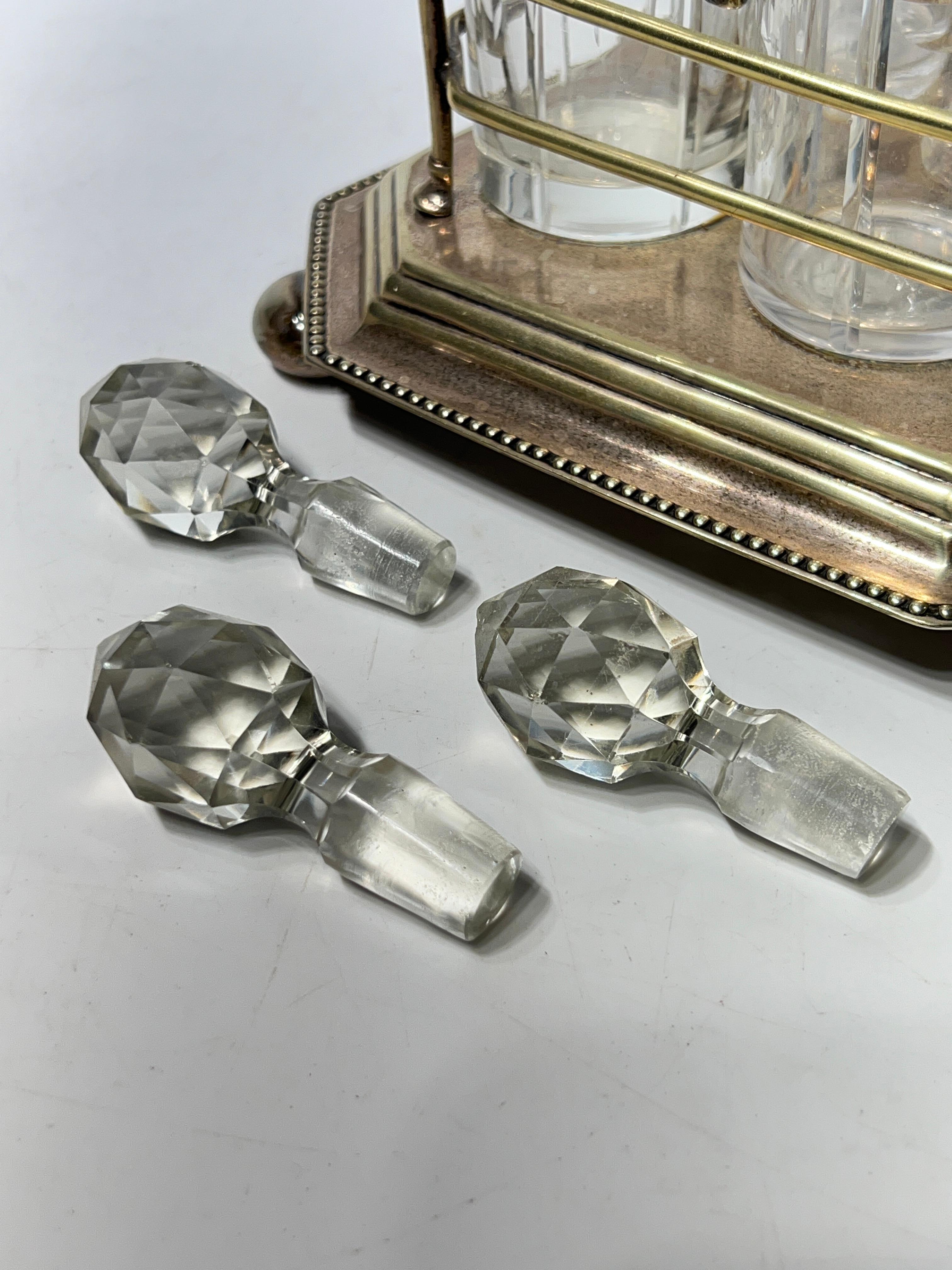 19th Century Scottish Silver Plate and Cut Glass Tantalus 1