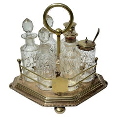 19th Century Scottish Silver Plate and Cut Glass Tantalus
