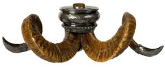 19th Century Scottish Silver-plate Ram Horn Snuff Mull