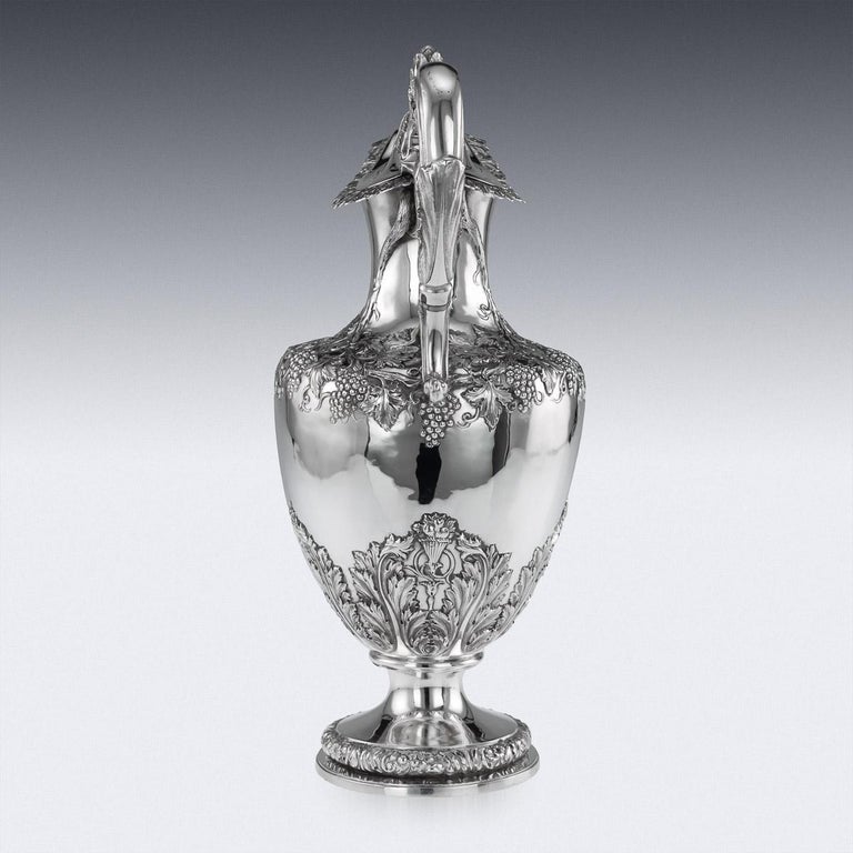 19th Century Scottish Solid Silver Large Wine Ewer, Edinburgh, circa