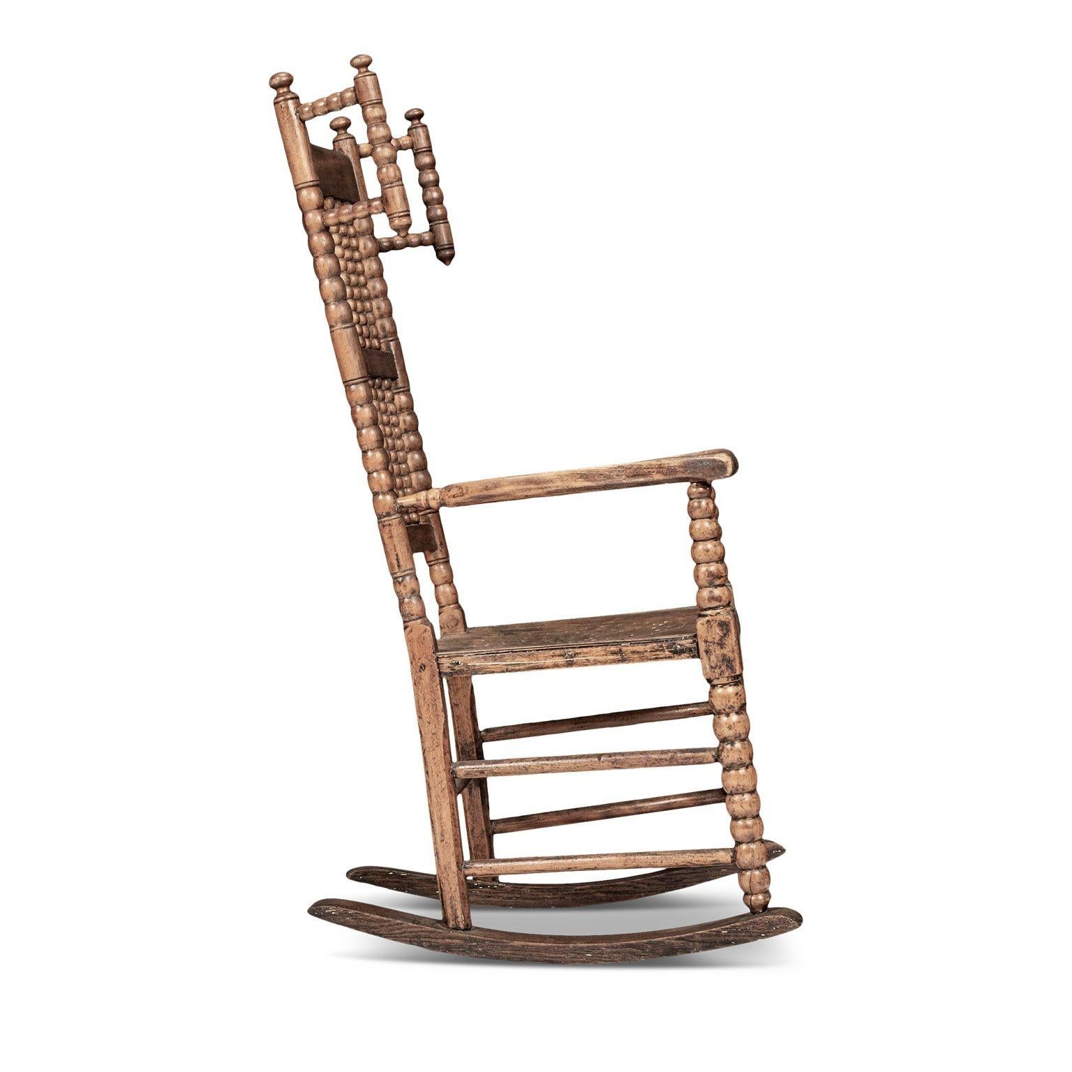 19th Century Scottish Turned-Bobbin Rocking Chair 3