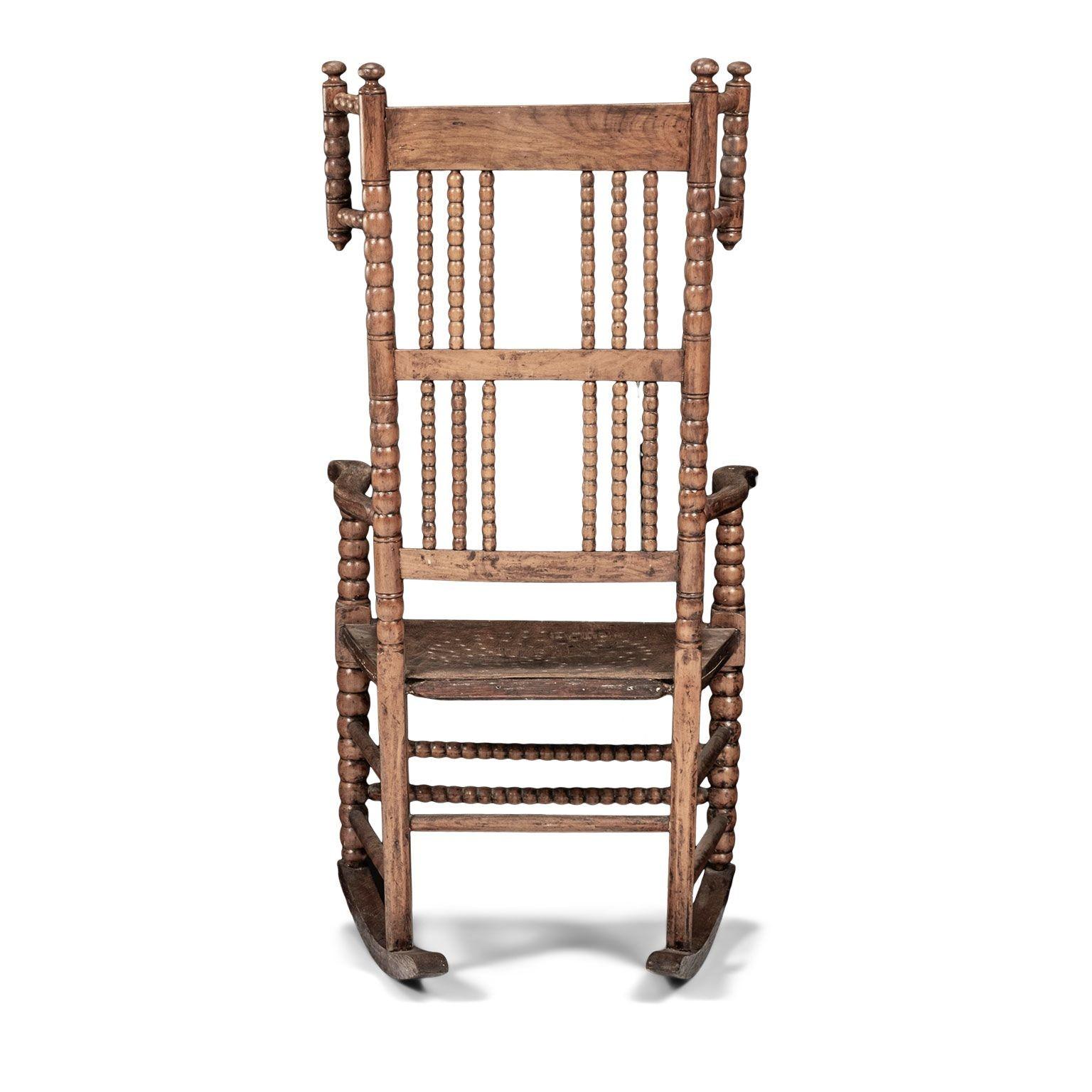 19th Century Scottish Turned-Bobbin Rocking Chair 6