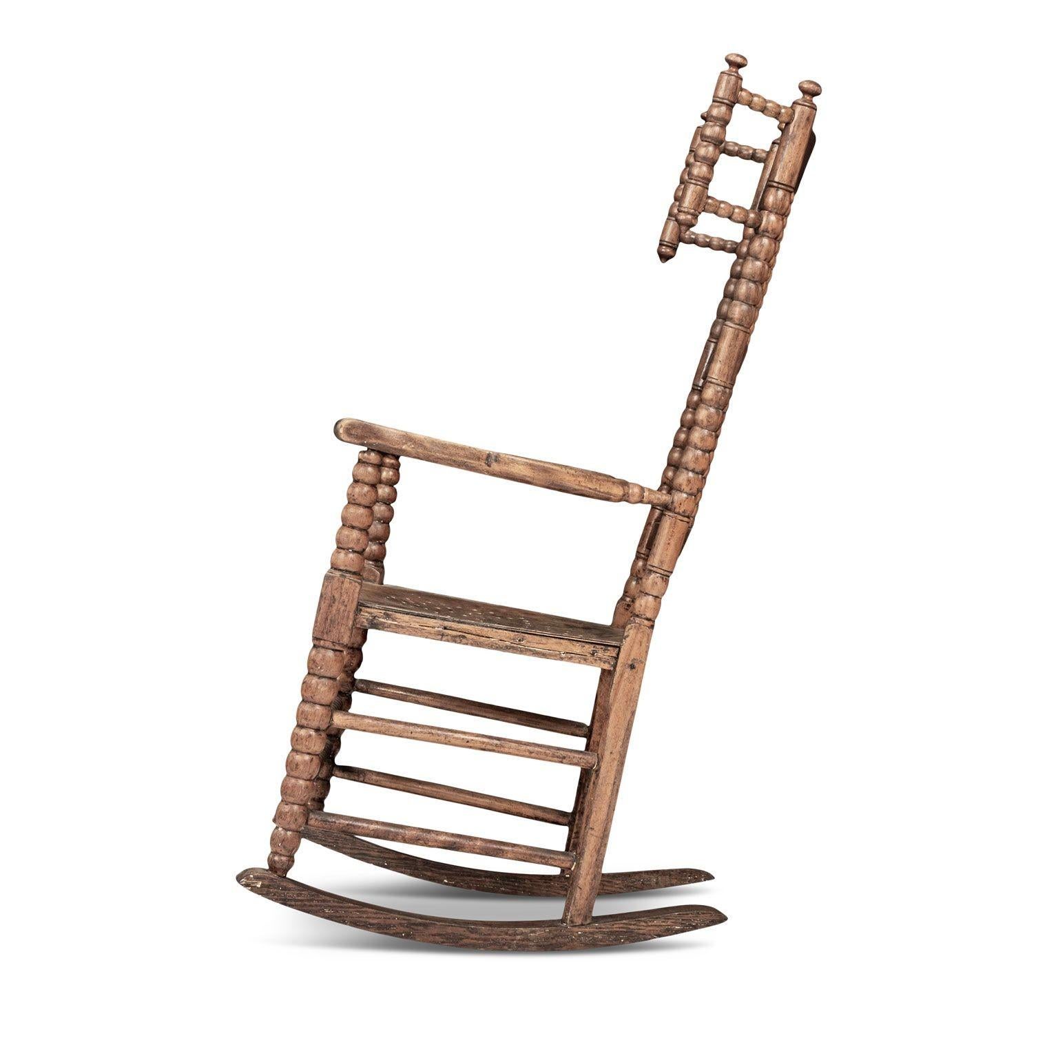 19th Century Scottish Turned-Bobbin Rocking Chair 8